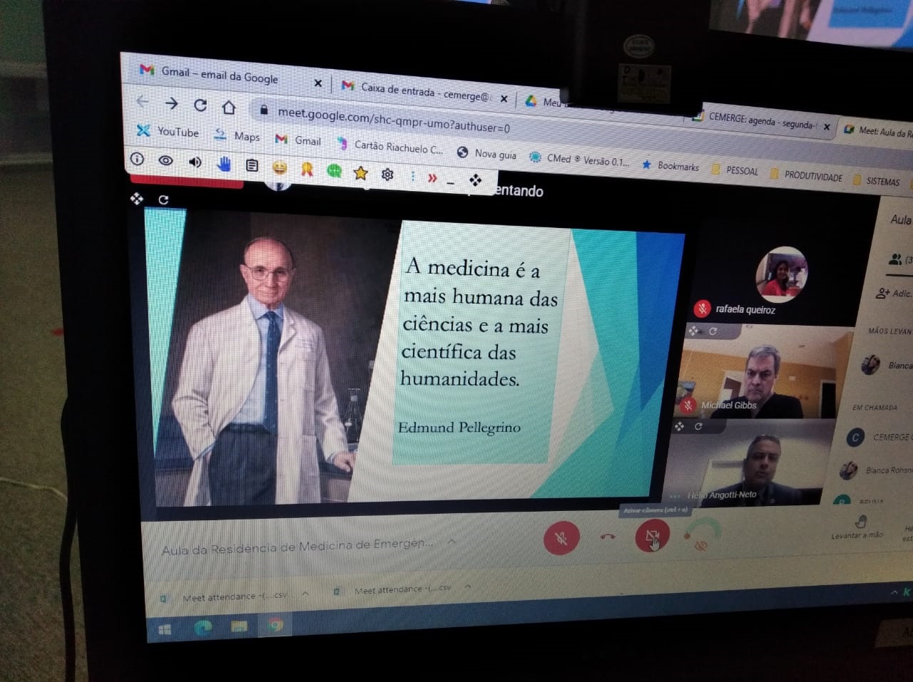 Aula na Residência de Medicina de Emergência