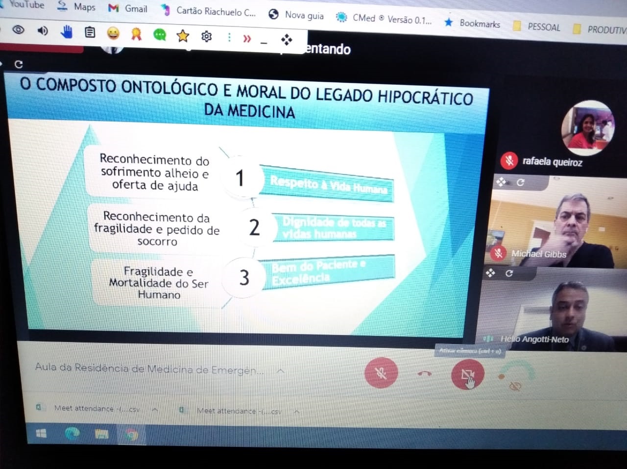 Aula na Residência de Medicina de Emergência